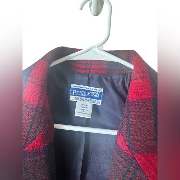 Vintage Pendleton Red Green Plaid 100% Wool Knockabout Jacket Women’s L - Picture 5 of 12